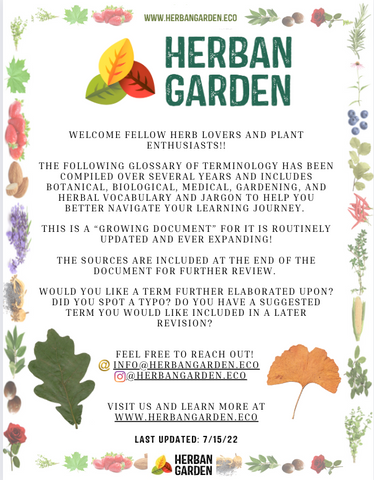 Herban Garden's Herbal Terminology Defined - PDF